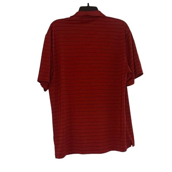GREG NORMAN Play Dry GOLF POLO SHIRT Men's L Dark Red Black Striped ATTACK - Picture 2 of 3